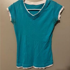 Teal V-Neck Women's Top